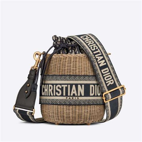 dior bucket purse|dior wicker basket bag.